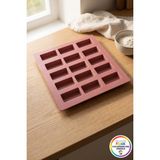Vivenda 15'li Mini Kek Kalıbı Silikon Dikdörtgen Yapışmaz Kolay Çıkan Baton Financier Kalıbı 25X25 cm - 25 x 25 cm