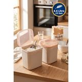 Vivenda 4.5 Litre 2'li Un ve Erzak Saklama Kabı Seti - 4,5 lt - Krem