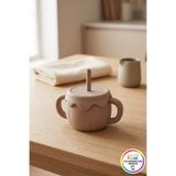 Vivenda Alıştırma Bardağı Silikon Kolay Kavranan Kulplu Pipetli Sızdırmaz Kapaklı 12x11 Cm