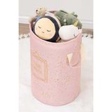 Vivenda Baby Yuvarlak Torbalı Sepet, Bebek Odası Düzenleyici, 31 x 46 cm - Pembe