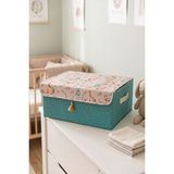 Vivenda Bebek Kapaklı Saklama Kutusu Kulplu Oyuncak ve Kıyafet Düzenleyici Çocuk Odası 50X38X19 cm - Mavi