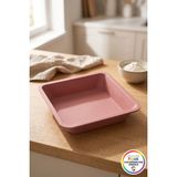 Vivenda Kare Silikon Kek Brownie Kalıbı Yapışmaz Kolay Çıkan Fırın Borcamı Pasta Kabı 25X25X5 cm - 25 x 25 cm