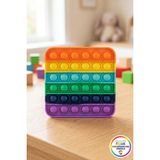 Vivenda Pop It Duyusal Zeka Oyuncağı Kare Kabarcık Patlatma Stres Rahatlatıcı Fidget Oyuncak 12X12 cm - Çok Renkli