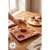 Vivenda Silikon Tartolet Kalıbı Esnek Platinum Silikon 9 Gözlü Mini Tart Kek Kalıbı 25 cm