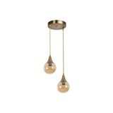 Vivense Afra Ikili Tepsili Eskitme Bal Camlı Sarkıt - 25 cm x 25 cm x 70 cm - Sarı