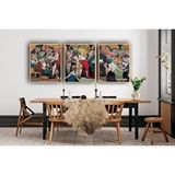 Vivense Ahşap Çerçeveli Disko Tablo Tablo Seti, 50x70