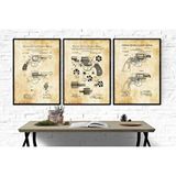 Vivense Ahşap Çerçeveli Vintage Tablo Seti, Guns 2, 50x70