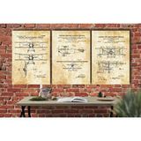 Vivense Ahşap Çerçeveli Vintage Tablo Seti, Plain, 50x70