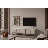 Vivense Aksa Tv Ünitesi, Alt Blok - Fildişi - 226 cm x 50 cm x 60 cm