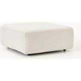 Vivense Alba Bukle Puf, Beyaz - 80 cm x 80 cm x 43 cm