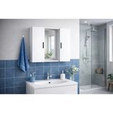 Vivense Alesta Beyaz Aynalı Üst Banyo Dolabı, 2 Kapaklı - 75 cm x 15 cm x 60 cm
