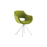 Vivense Alesta Krom Sabit Kılıç Ayaklı Ofis Misafir Koltuğu - 64 cm x 60 cm x 75 cm - Yeşil