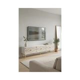 Vivense Alfa Tv Sehpası Beyaz Traverten Gold 180 cm TSA1897BTG - 180 cm x 29.6 cm x 40.6 cm