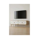Vivense Alfa Tv Sehpası Safirmeşe Beyaz Gold 120 cm TSA1297DBG - 120 cm x 30 cm x 40.5 cm