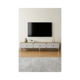 Vivense Alfa Tv Sehpası Safirmeşe Beyaz Silver 180 cm TSA1897DBS - 180 cm x 29.6 cm x 40.6 cm