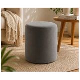 Vivense Alora Silindir Puf, Gri - 40 cm x 40 cm x 45 cm