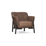 Vivense Alure Suni Derili Siyah Metal Ayaklı Tekli Kanepe, Kahve - 82 cm x 75 cm x 77 cm - Kahverengi