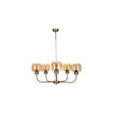 Vivense Apollo Beşli Eskitme Bal Camlı Avize - 80 cm x 1 cm x 80 cm - Şeffaf