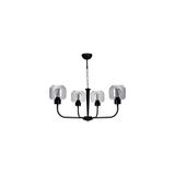 Vivense Apollo Dörtlü Eskitme Füme Camlı Avize - 80 cm x 1 cm x 80 cm - Şeffaf
