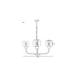 Vivense Apollo Üçlü Eskitme Füme Camlı Avize - 65 cm x 1 cm x 80 cm - Şeffaf