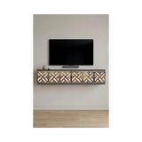 Vivense Arex Duvara Montaj Tv Sehpası Antrasit Traverten Gold 120 cm TDA1238ATG - 120 cm x 30 cm x 25.5 cm