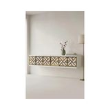 Vivense Arex Duvara Montaj Tv Sehpası Beyaz Traverten Gold 120 cm TDA1238BTG - 120 cm x 30 cm x 25.5 cm