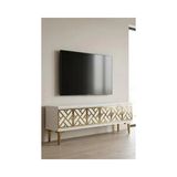 Vivense Arex Tv Sehpası Beyaz Gold 120 cm TSA1238BG - 120 cm x 30 cm x 40.5 cm