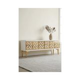 Vivense Arex Tv Sehpası Beyaz Traverten Gold 120 cm TSA1238BTG - 120 cm x 30 cm x 40.5 cm