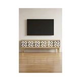 Vivense Arex Tv Sehpası Safirmeşe Beyaz Gold 120 cm TSA1238DBG - 120 cm x 30 cm x 40.5 cm