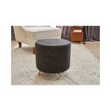 Vivense Asmara Puf, Antrasit, Bakır, Metal Ayak - 001