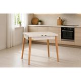 Vivense Avanos Ahşap Katlanır Kanatlı Mdf Mutfak Masası, Bej Naturel - 70X70 (70X140)