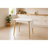 Vivense Avanos Mdf Katlanır Ahşap Mutfak Masası, 70X80 Cm, Beyaz Naturel - 70X80 (70X120)