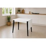 Vivense Avanos Mdf Katlanır Ahşap Mutfak Masası, 70X80 Cm, Beyaz Siyah - 70X80 (70X120)