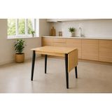 Vivense Avanos Mdf Katlanır Ahşap Mutfak Masası, 70X80 Cm, Naturel Siyah - 70X80 (70X120)