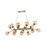 Vivense Avonnı AV-60191-16EY Eskitme Kaplama Modern Avize E14 110X90 cm - 110 cm x 90 cm x 100 cm - Eskitme Pirinç