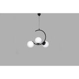 Vivense Ayben Üçlü Beyaz Camlı Siyah Kasalı Avize - 55 cm x 30 cm x 85 cm