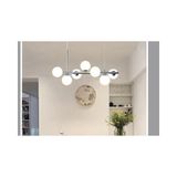 Vivense Ayten Silver Sıralı Yedili Avize, Krom Kasalı, Beyaz Camlı