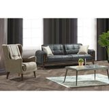 Vivense Baixa Üçlü Koltuk Takımı, Lacivert Krem - 227 cm x 90 cm x 61 cm