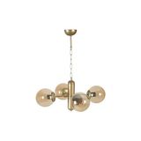 Vivense Bankok Dörtlü Eskitme Bal Camlı Avize - 45 cm x 45 cm x 35 cm - Şeffaf