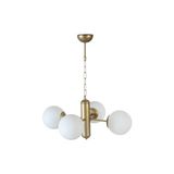 Vivense Bankok Dörtlü Eskitme Beyaz Camlı Avize - 45 cm x 45 cm x 35 cm - Şeffaf