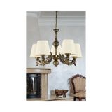 Vivense Beş Kollu Metal Eskitme Cadena Avize Krem Şapkalı - 55 cm x 55 cm x 70 cm