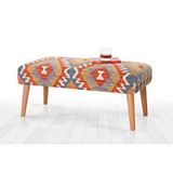Vivense Beshir Kilim Bench Puf, Rumi Çok Renkli