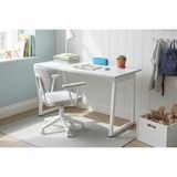 Vivense Biga Ofis Masası ve Deniz Kollu Sandalye Set, Kırçıllı Gri, 60X120 cm - Açık Gri