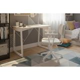 Vivense Biga Ofis Masası ve Deniz Kollu Sandalye Set, Kırçıllı Gri, 60X90 cm - Açık Gri