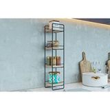 Vivense Bino Metal Mutfak Rafi Organizer, 4 Katli, Siyah Siyah