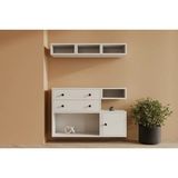 Vivense Bk Çok Amaçlı Dolap, Duvara Monte 3 Raflı, Mst - Beyaz - 99 cm x 30 cm x 65.4 cm