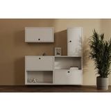 Vivense Bk Çok Amaçlı Dolap, Duvara Monte Kapaklı, Mst - Beyaz - 130.8 cm x 30 cm x 130.8 cm