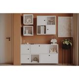 Vivense Bk Çok Amaçlı Dolap, Duvara Monte Üst Modül, Kbr - Beyaz - 132.6 cm x 30 cm x 65.4 cm
