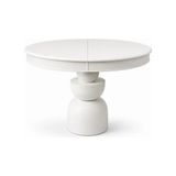 Vivense Boğum Ayaklı Yuvarlak Açılır Masa, Beyaz, 100 cm