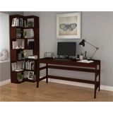 Vivense Bohem Ahşap Köşe Kitaplık ve Çalışma Masası Takımı, Ceviz Renk - 150x60 cm